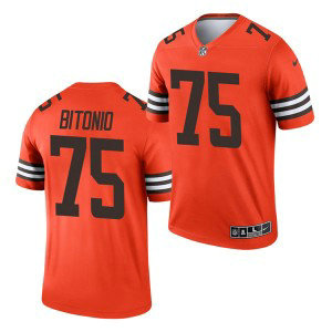 Nike Browns 75 Joel Bitonio Orange Inverted Legend Limited Men Jersey Nike Browns 75 Joel Bitonio Orange Inverted Legend Limited Men Jersey
