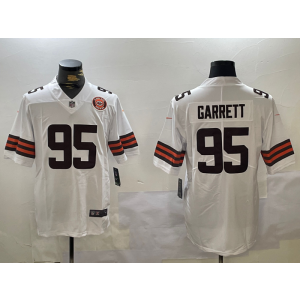 Nike Browns 95 Myles Garrett White Team Logo Vapor Limited Men Jersey Nike Browns 95 Myles Garrett White Team Logo Vapor Limited Men Jersey