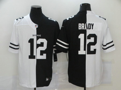 Nike Buccaneers 12 Tom Brady Black And White Split Vapor Untouchable Limited Jersey Nike Buccaneers 12 Tom Brady Black And White Split Vapor Untouchable Limited Jersey