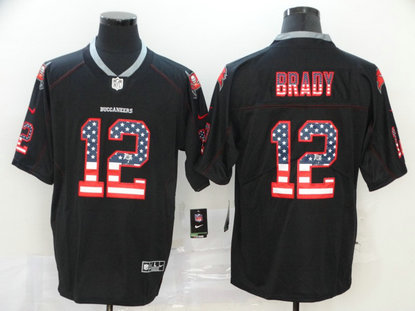 Nike Buccaneers 12 Tom Brady Black USA Flag Fashion Limited Jersey Nike Buccaneers 12 Tom Brady Black USA Flag Fashion Limited Jersey