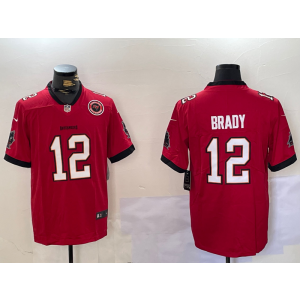 Nike Buccaneers 12 Tom Brady Red Team Logo Vapor Limited Men Jersey Nike Buccaneers 12 Tom Brady Red Team Logo Vapor Limited Men Jersey