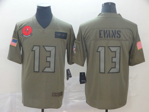 Nike Buccaneers 13 Mike Evans 2019 Olive Salute To Service Limited Jersey Nike Buccaneers 13 Mike Evans 2019 Olive Salute To Service Limited Jersey