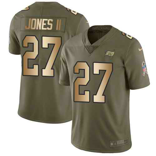 Nike Buccaneers 27 Ronald Jones II Olive Gold Salute To Service Limited Jersey Nike Buccaneers 27 Ronald Jones II Olive Gold Salute To Service Limited Jersey