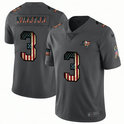Nike Buccaneers 3 Jameis Winston 2019 Salute To Service USA Flag Fashion Limited Jersey Nike Buccaneers 3 Jameis Winston 2019 Salute To Service USA Flag Fashion Limited Jersey