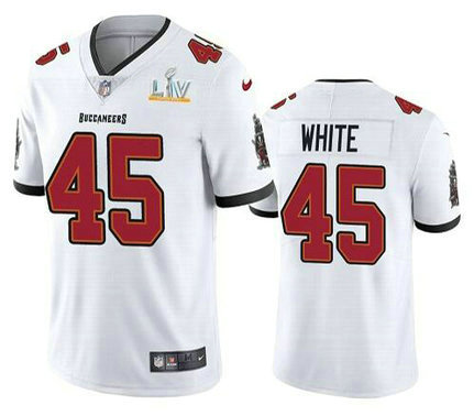 Nike Buccaneers 45 Devin White White 2021 Super Bowl LV Vapor Untouchable Limited Jersey