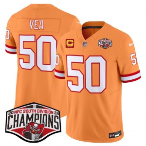 Nike Buccaneers 50 Vita Vea Orange 2024 NFC South Division Champions F.U.S.E. Vapor Limited Men Jersey with C Patch Nike Buccaneers 50 Vita Vea Orange 2024 NFC South Division Champions F.U.S.E. Vapor Limited Men Jersey with C Patch