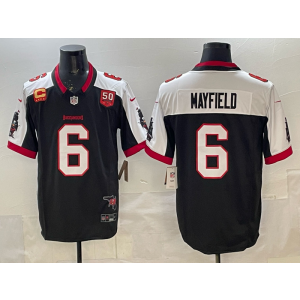 Nike Buccaneers 6 Baker Mayfield Navy Thanksgiving Day F.U.S.E. Vapor Limited Men Jersey with Patchs