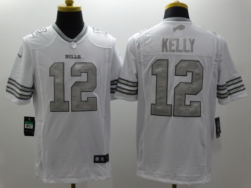 Nike Buffalo Bills #12 Jim Kelly Platinum White Limited Jersey Nike Buffalo Bills #12 Jim Kelly Platinum White Limited Jersey