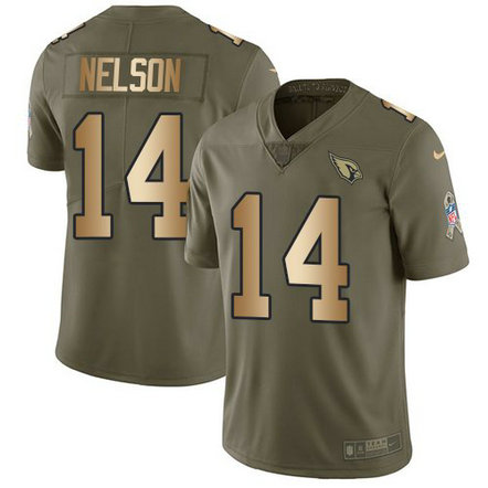 Nike Cardinals 14 J.J. Nelson Olive Gold Salute To Service Limited Jersey Nike Cardinals 14 J.J. Nelson Olive Gold Salute To Service Limited Jersey
