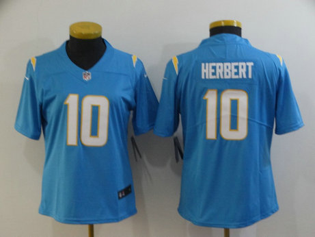 Nike Chargers 10 Justin Herbert Light Blue Women Vapor Untouchable Limited Jersey Nike Chargers 10 Justin Herbert Light Blue Women Vapor Untouchable Limited Jersey