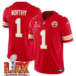 Nike Chiefs 1 Xavier Worthy Red 2025 Super Bowl LIX F.U.S.E. Vapor Limited Men Jersey Nike Chiefs 1 Xavier Worthy Red 2025 Super Bowl LIX F.U.S.E. Vapor Limited Men Jersey
