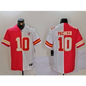 Nike Chiefs 10 Isiah Pacheco Red White Split Vapor Limited Men Jersey Nike Chiefs 10 Isiah Pacheco Red White Split Vapor Limited Men Jersey