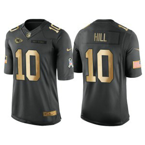 Nike Chiefs 10 Tyreek Hill Anthracite Gold Salute to Service Limited Men Jersey Nike Chiefs 10 Tyreek Hill Anthracite Gold Salute to Service Limited Men Jersey