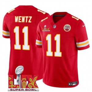 Nike Chiefs 11 Carson Wentz Red 2025 Super Bowl LIX F.U.S.E. Vapor Limited Men Jersey Nike Chiefs 11 Carson Wentz Red 2025 Super Bowl LIX F.U.S.E. Vapor Limited Men Jersey