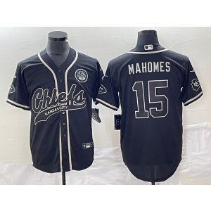 Nike Chiefs 15 Patrick Mahomes Black Baseball Vapor Limited Jersey Nike Chiefs 15 Patrick Mahomes Black Baseball Vapor Limited Jersey
