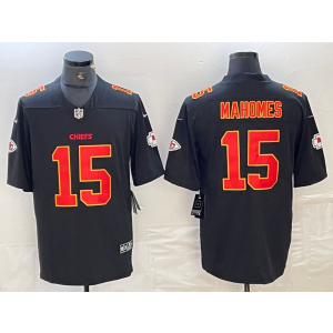 Nike Chiefs 15 Patrick Mahomes Black Gold Vapor Untouchable Limited Men Jersey