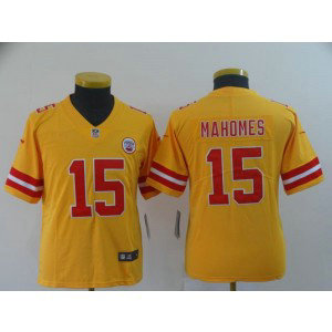 Nike Chiefs 15 Patrick Mahomes Gold Inverted Legend Youth Jersey Nike Chiefs 15 Patrick Mahomes Gold Inverted Legend Youth Jersey