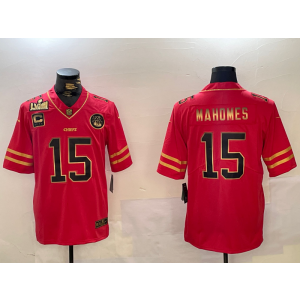 Nike Chiefs 15 Patrick Mahomes Red Gold Team Logo Vapor Limited Men Jersey Nike Chiefs 15 Patrick Mahomes Red Gold Team Logo Vapor Limited Men Jersey