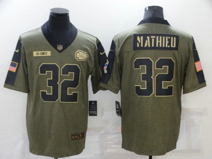 Nike Chiefs 32 Tyrann Mathieu Olive 2021 Salute To Service Limited Jersey Nike Chiefs 32 Tyrann Mathieu Olive 2021 Salute To Service Limited Jersey