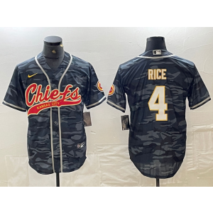 Nike Chiefs 4 Rice Camo Vapor Baseball Limited Men Jersey