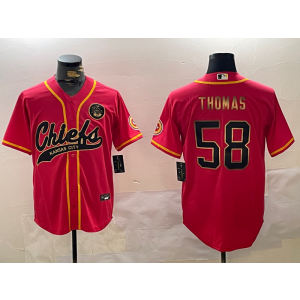 Nike Chiefs 58 Derrick Thomas Red Gold Vapor Baseball Limited Men Jersey Nike Chiefs 58 Derrick Thomas Red Gold Vapor Baseball Limited Men Jersey