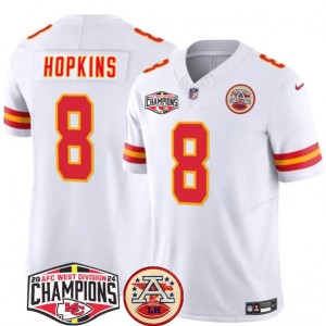 Nike Chiefs 8 DeAndre Hopkins White 2024 AFC West Division Champions F.U.S.E. Vapor Limited Men Jersey Nike Chiefs 8 DeAndre Hopkins White 2024 AFC West Division Champions F.U.S.E. Vapor Limited Men Jersey