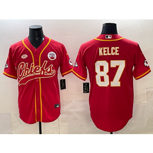 Nike Chiefs 87 Kelce Red Baseball Vapor Limited Men Jersey Nike Chiefs 87 Kelce Red Baseball Vapor Limited Men Jersey