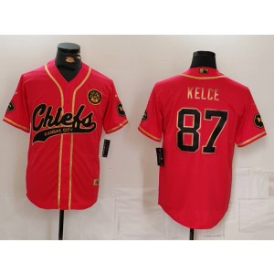 Nike Chiefs 87 Kelce Red Gold Vapor Baseball Limited Men Jersey Nike Chiefs 87 Kelce Red Gold Vapor Baseball Limited Men Jersey