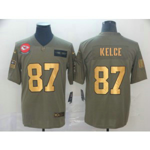 Nike Chiefs 87 Travis Kelce 2019 Olive Gold Salute To Service Limited Men Jersey Nike Chiefs 87 Travis Kelce 2019 Olive Gold Salute To Service Limited Men Jersey