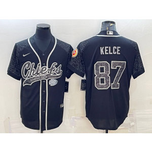 Nike Chiefs 87 Travis Kelce Black Reflective Vapor Baseball Limited Men Jersey Nike Chiefs 87 Travis Kelce Black Reflective Vapor Baseball Limited Men Jersey