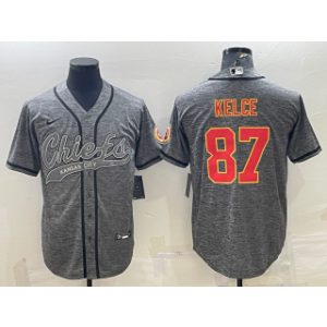 Nike Chiefs 87 Travis Kelce Grey Vapor Baseball Logo Limited Men Jersey Nike Chiefs 87 Travis Kelce Grey Vapor Baseball Logo Limited Men Jersey