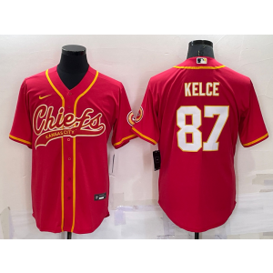 Nike Chiefs 87 Travis Kelce Red Vapor Baseball Limited Men Jersey Nike Chiefs 87 Travis Kelce Red Vapor Baseball Limited Men Jersey