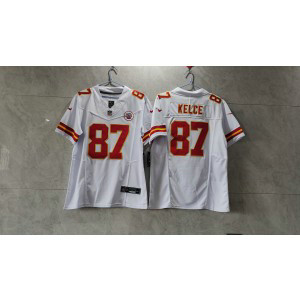 Nike Chiefs 87 Travis Kelce White 2023 F.U.S.E Vapor Limited Men Jersey Nike Chiefs 87 Travis Kelce White 2023 F.U.S.E Vapor Limited Men Jersey