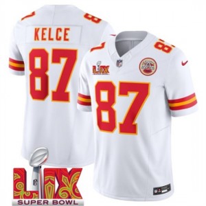 Nike Chiefs 87 Travis Kelce White 2025 Super Bowl LIX F.U.S.E. Vapor Limited Men Jersey Nike Chiefs 87 Travis Kelce White 2025 Super Bowl LIX F.U.S.E. Vapor Limited Men Jersey