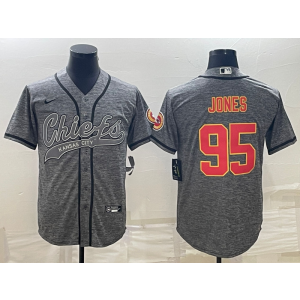 Nike Chiefs 95 Chris Jones Grey Vapor Baseball Limited Men Jersey Nike Chiefs 95 Chris Jones Grey Vapor Baseball Limited Men Jersey