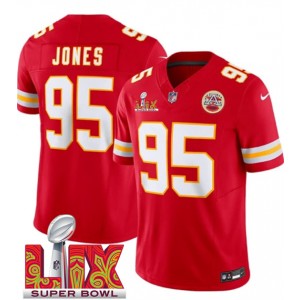Nike Chiefs 95 Chris Jones Red 2025 Super Bowl LIX F.U.S.E. Vapor Limited Men Jersey Nike Chiefs 95 Chris Jones Red 2025 Super Bowl LIX F.U.S.E. Vapor Limited Men Jersey