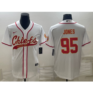 Nike Chiefs 95 Chris Jones White Vapor Baseball Limited Men Jersey Nike Chiefs 95 Chris Jones White Vapor Baseball Limited Men Jersey