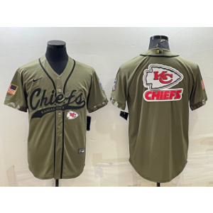 Nike Chiefs Blank Olive Blank 2022 Salute To Service Baseball Logo Limited Men Jersey Nike Chiefs Blank Olive Blank 2022 Salute To Service Baseball Logo Limited Men Jersey