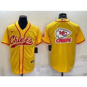 Nike Chiefs Blank Yellow Vapor Baseball Logo Limited Men Jersey Nike Chiefs Blank Yellow Vapor Baseball Logo Limited Men Jersey