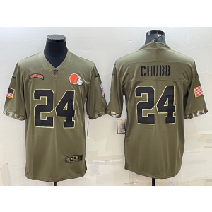 Nike Cleveland Browns 24 Nick Chubb Olive 2022 Salute To Service Limited Men Jersey Nike Cleveland Browns 24 Nick Chubb Olive 2022 Salute To Service Limited Men Jersey