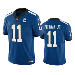 Nike Colts 11 Michael Pittman Jr. Royal 2023 F.U.S.E. Vapor Limited Throwback Men Jersey with C Patch Nike Colts 11 Michael Pittman Jr. Royal 2023 F.U.S.E. Vapor Limited Throwback Men Jersey with C Patch