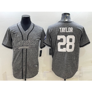 Nike Colts 28 Jonathan Taylor Grey With Patch Vapor Baseball Limited Men Jersey Nike Colts 28 Jonathan Taylor Grey With Patch Vapor Baseball Limited Men Jersey