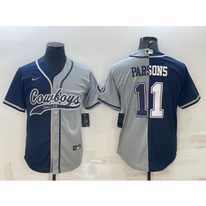 Nike Cowboys 11 Micah Parsons Blue Grey Split Vapor Baseball Limited Men Jersey