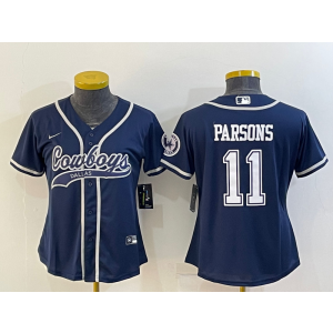 Nike Cowboys 11 Micah Parsons Navy Vapor Baseball Limited Women Jersey Nike Cowboys 11 Micah Parsons Navy Vapor Baseball Limited Women Jersey