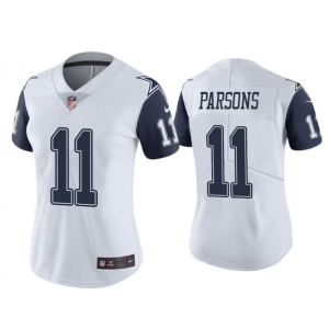 Nike Cowboys 11 Micah Parsons White Color Rush Limited Women Jersey Nike Cowboys 11 Micah Parsons White Color Rush Limited Women Jersey