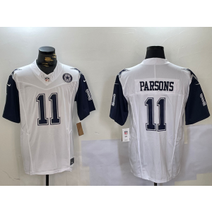 Nike Cowboys 11 Micah Parsons White Color Rush Team Logo F.U.S.E. Limited Men Jersey Nike Cowboys 11 Micah Parsons White Color Rush Team Logo F.U.S.E. Limited Men Jersey
