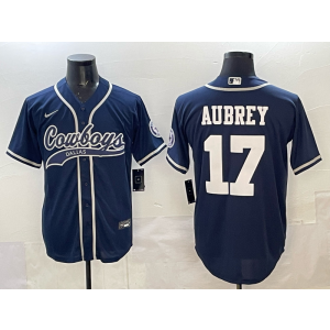 Nike Cowboys 17 Aubrey Navy Baseball Vapor Limited Men Jersey Nike Cowboys 17 Aubrey Navy Baseball Vapor Limited Men Jersey