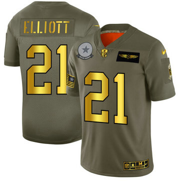 Nike Cowboys 21 Ezekiel Elliott 2019 Olive Gold Salute To Service Limited Jersey Nike Cowboys 21 Ezekiel Elliott 2019 Olive Gold Salute To Service Limited Jersey