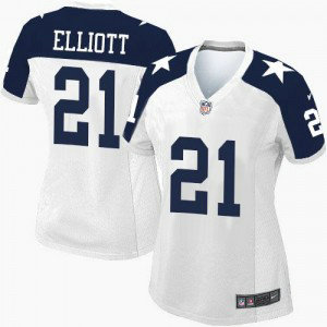 Nike Cowboys 21 Ezekiel Elliott White Thanksgiving Women 2016 NFL Draft Throwback Jersey Nike Cowboys 21 Ezekiel Elliott White Thanksgiving Women 2016 NFL Draft Throwback Jersey