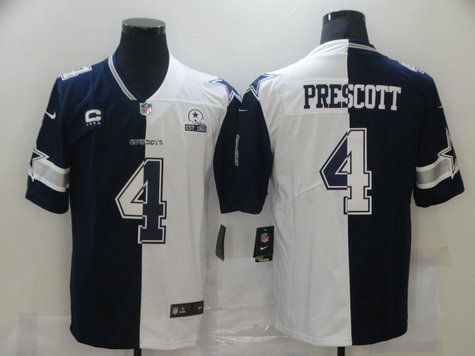 Nike Cowboys 4 Dak Prescott Black And White Split Est 1960 Patch Vapor Untouchable Limited Jersey Nike Cowboys 4 Dak Prescott Black And White Split Est 1960 Patch Vapor Untouchable Limited Jersey
